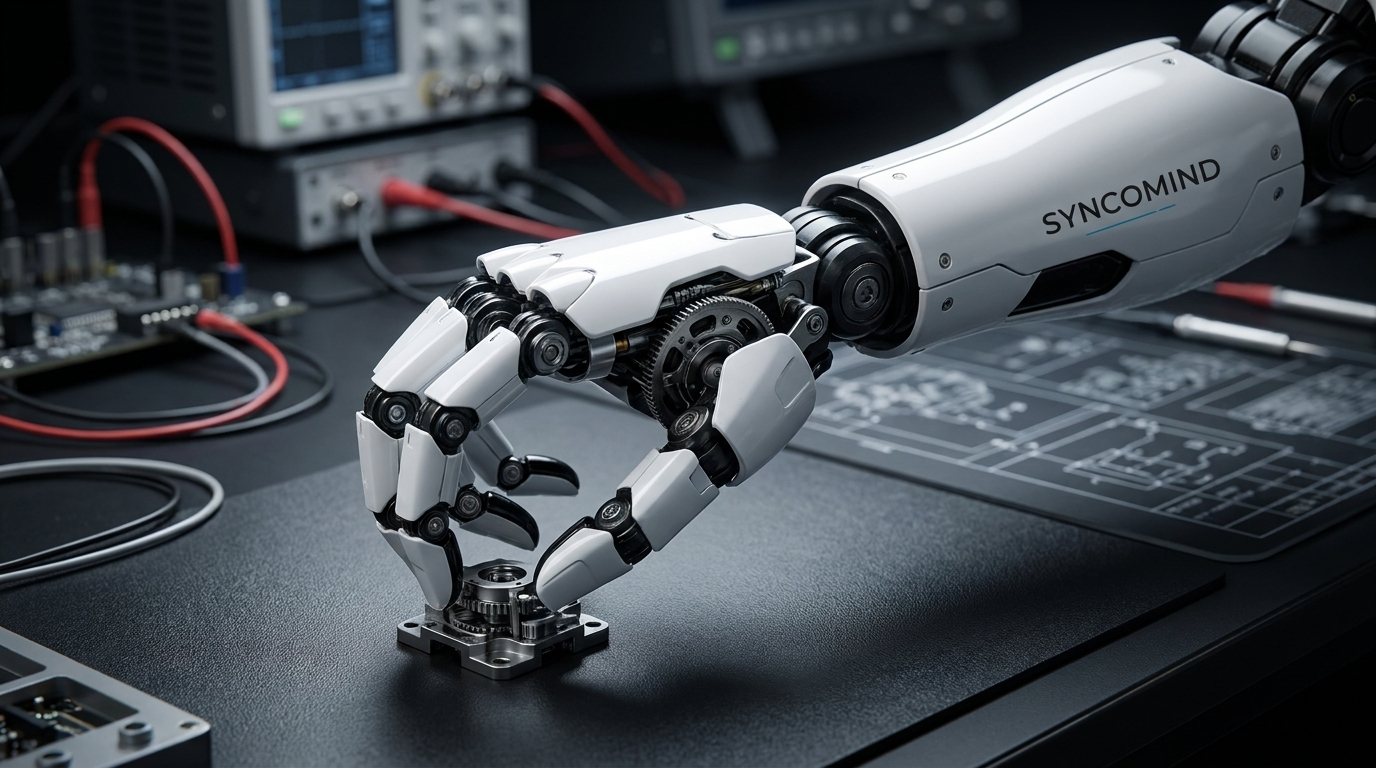 Robot arm manipulation close-up
