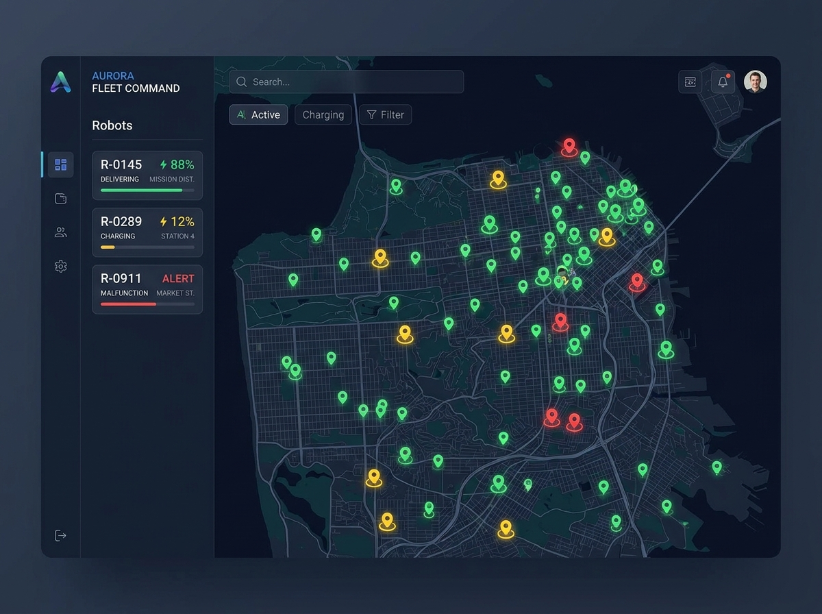 FleetOS fleet monitoring map view