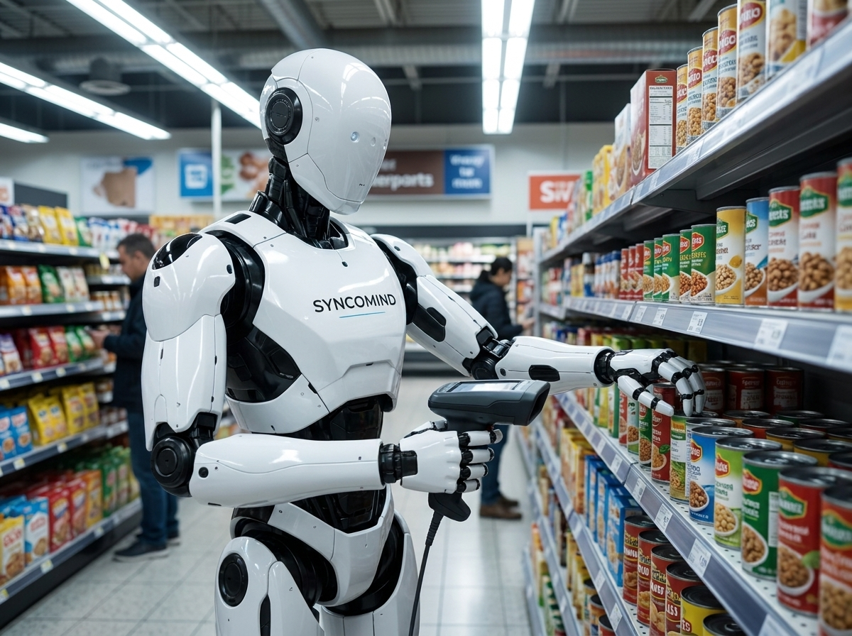 Robot scanning retail shelf products